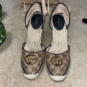Gucci wedges, Tan/brown, platform, size 39.